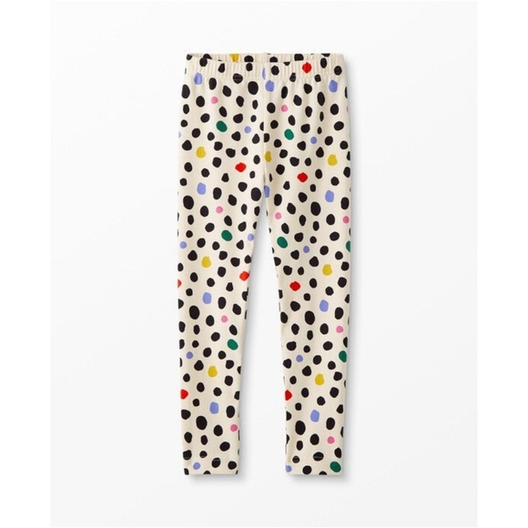 Hanna Andersson Girls White Multicolor Polka Dot Leggings Size 12 Pull-On Comfy - Picture 1 of 7